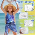 thumbnail image 5 of SEANATIVE Girls One-Piece Bathing Suit with Mesh Wrap Skirt Swimsuit Back Cutout Design Swimwear Trendy Swimsuits for Teen Kid Young Girls, Size 13-14, Galaxy Bubble Print Violet, 5 of 7