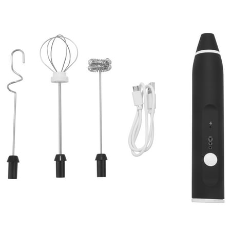 

USB Rechargeable Coffee Milk Drink Frother Foamer Whisk (Black)