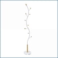 thumbnail image 3 of Coat Racks, Modern White Metal Standing Coat Rack with 9 Oak Hooks | White | Wood, 3 of 6