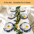 thumbnail image 5 of Navy Blue Boho Round 13 Inch Placemats Set of 6, Vintage Classic Bohemia Flower Textured HeatResistant Non Slip Place Mats for Dining Table, Wipeable Braided Kitchen Table Mats for Housewarming, 5 of 9