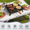 thumbnail image 5 of Ktaxon 2' Portable Folding Table with Adjustable Mesh Storage Bag, 3 Level Height Adjustable Camping Picnic Table with Metal Frame & Handle, White, 5 of 9