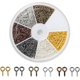 thumbnail image 1 of 6 colores, 600 piezas de pasadores de tornillo pequeños, cierres y ganchos de plata roscados para hacer joyas (600) caja de clavos de cuerno de oveja, 1 of 5