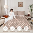 thumbnail image 3 of Manfei Modern Checkered King Size Comforter Sets,Geometric Check Comforters King Size,Red Green,Light Gray Reversible,3pcs,1 Comforter and 2 Pillowcases,3pcs,1 Comforter and 2 Pillowcases, 3 of 7