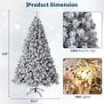 thumbnail image 2 of Bingirl 9Ft Pre-lit Artificial Christmas Tree: Snowy Flocked, Green, Quick Hinged Setup, Foldable Metal Base, Realistic Branch Tips for Indoor Holiday Decor (Home, Office, Party), 2 of 7