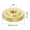 thumbnail image 2 of Uxcell Knurled Thumb Nuts, 3 Pack M6 x D20mm x H5mm Brass Knurl Nut Flat Head Through Hole for 3D Printer Parts, 2 of 5