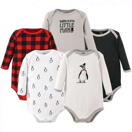 

Hudson Baby Cotton Long-Sleeve Bodysuits 5-Pack Newborn- 24 Months