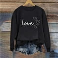 thumbnail image 2 of Sudadera Penkiiy Valentine para mujer: lindas camisetas del día de San Valentín Love Heart Graphic Print Suéter de manga larga Tops M Black, 2 of 5