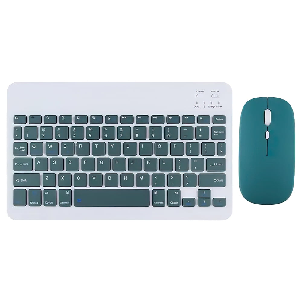 Mobile Wireless Bluetooth Keyboard and Mouse Set, 10 Inch Bluetooth Keyboard with Dual Mode