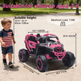 thumbnail image 4 of Holaki 24V Kids Ride On UTV Car, 120Wh Battery, Dual 380W Motors, Top Speed 4.97 MPH, Ages 3-6, Electric Ride On Toy with Remote Control, Bluetooth, Music, LED Lights, 4-Wheel Suspension, Pink, 4 of 10