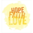 thumbnail image 3 of Hope Queen Size Duvet Cover Set, Inspirational Religious Hope Faith Love Quote with Grunge Letters, Decorative 3 Piece Bedding Set with 2 Pillow Shams, Orange Yellow and Pale Yellow, by Ambesonne, 3 of 3