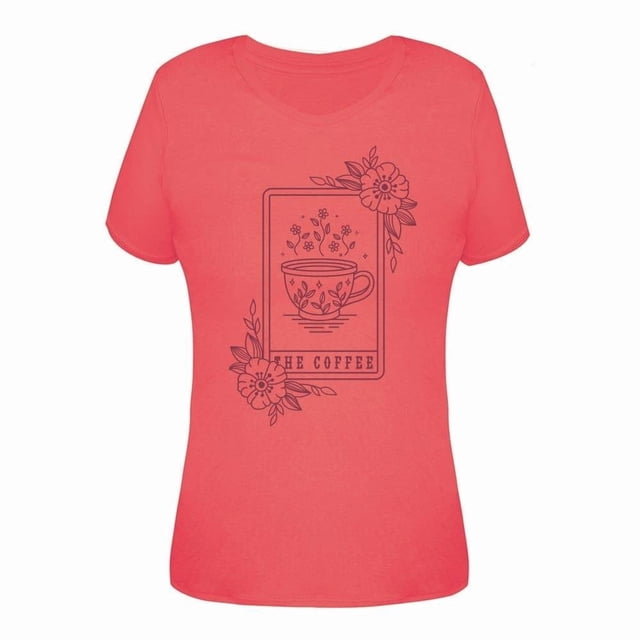 Playera George para Mujer, Coral Neón Talla 42