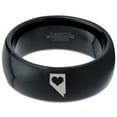 thumbnail image 2 of Tungsten Nevada The Silver State Heart Band Ring 8mm Men Women Comfort Fit Black Dome Polished, 2 of 4