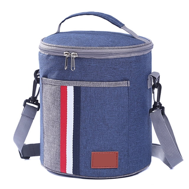 Bolsa de almuerzo de papel de aluminio, bolsa de hielo impermeable, fiambrera portátil, bolsa de aislamiento a rayas