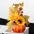 thumbnail image 2 of 1PC Artificial Pumpkin Ornament Fall Maple Leaf Sunflower Berry Set Decor Pumpkin Photography Table Centerpiece Props for Autumn Thanksgiving Home Table Decor, 2 of 8