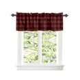 thumbnail image 2 of Kitchen Cafe Valance Curtain for Small Windows,Classic Red and Black Grid Lattice Rod Pocket Valances Farmhouse Buffalo Checker Plaid Window Treatment Panel for Living Room/Bedroom/Bathroom,60x18in, 2 of 9