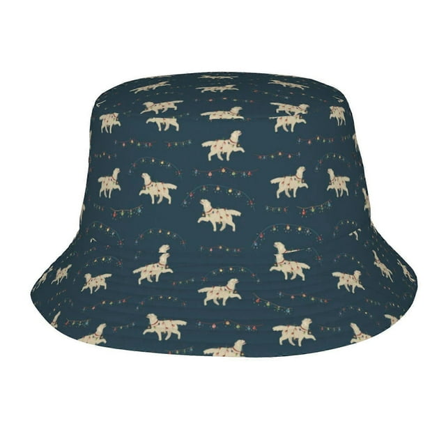 Cute Labrador Dog Hat Bucket Fisherman Hats Casual Packable Sun Beach Summer Cap For Men Women
