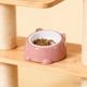 thumbnail image 5 of Comedero y bebedero elevado de gran capacidad para gatos, diseño ancho y poco profundo para una alimentación cómoda, plato de plástico para mascotas de 250 ml, 15 x 7,5 cm, paquete de 1, 5 of 6