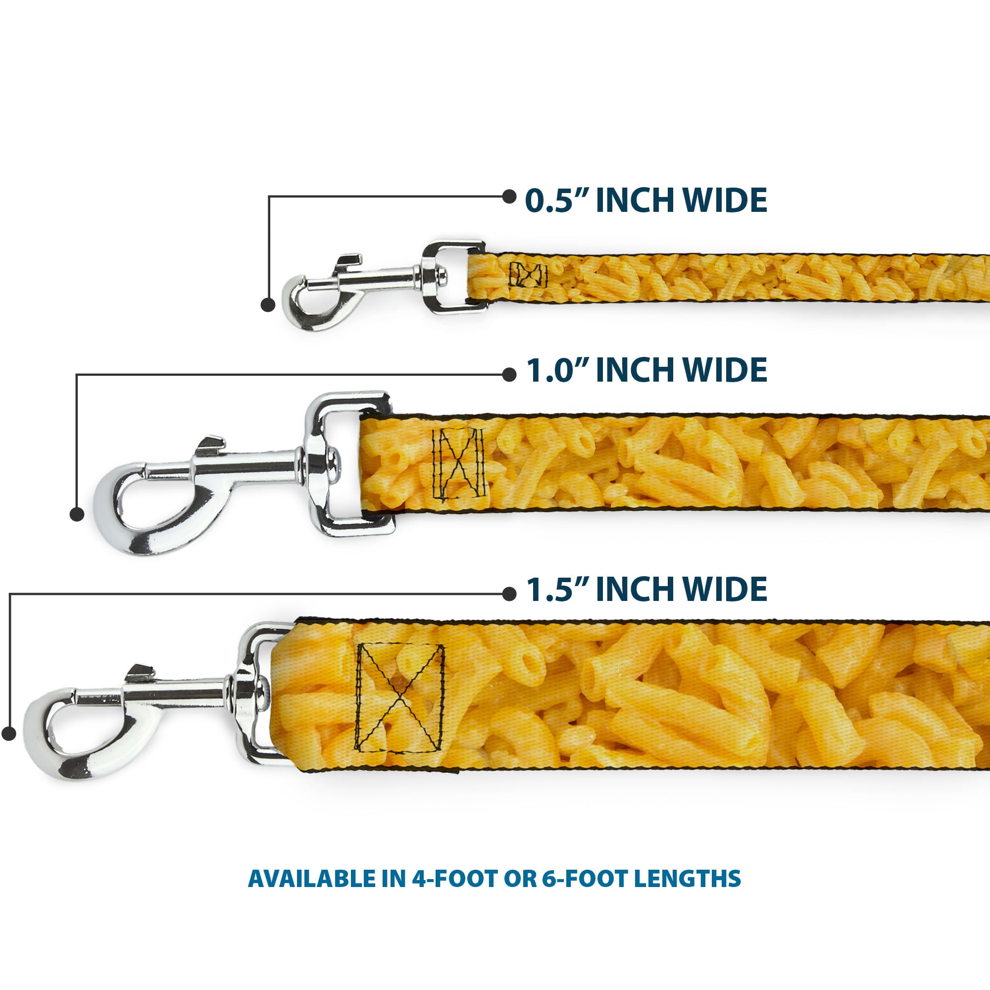 Buckle-Down Pet Leash, Dog Leash, Mac Cheese Vivid, 6 Feet Long 1.0 Inch Wide