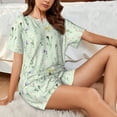 thumbnail image 4 of Pofeuu Wildflower Watercolor 5 Print Women's Pajama Set Short/Shorts Soft Button PJs Elastic Drawstring Waist Sleepwear-4X-Large, 4 of 6