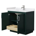 thumbnail image 3 of Wyndham Collection Miranda 36" Wood Single Bathroom Vanity in Brush Nickel/Green, 3 of 6