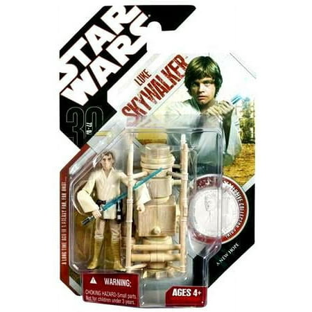 Star Wars 30th Anniversary Luke Skywalker Tatooine Moisture Farmer Figure #18 w/ Coin