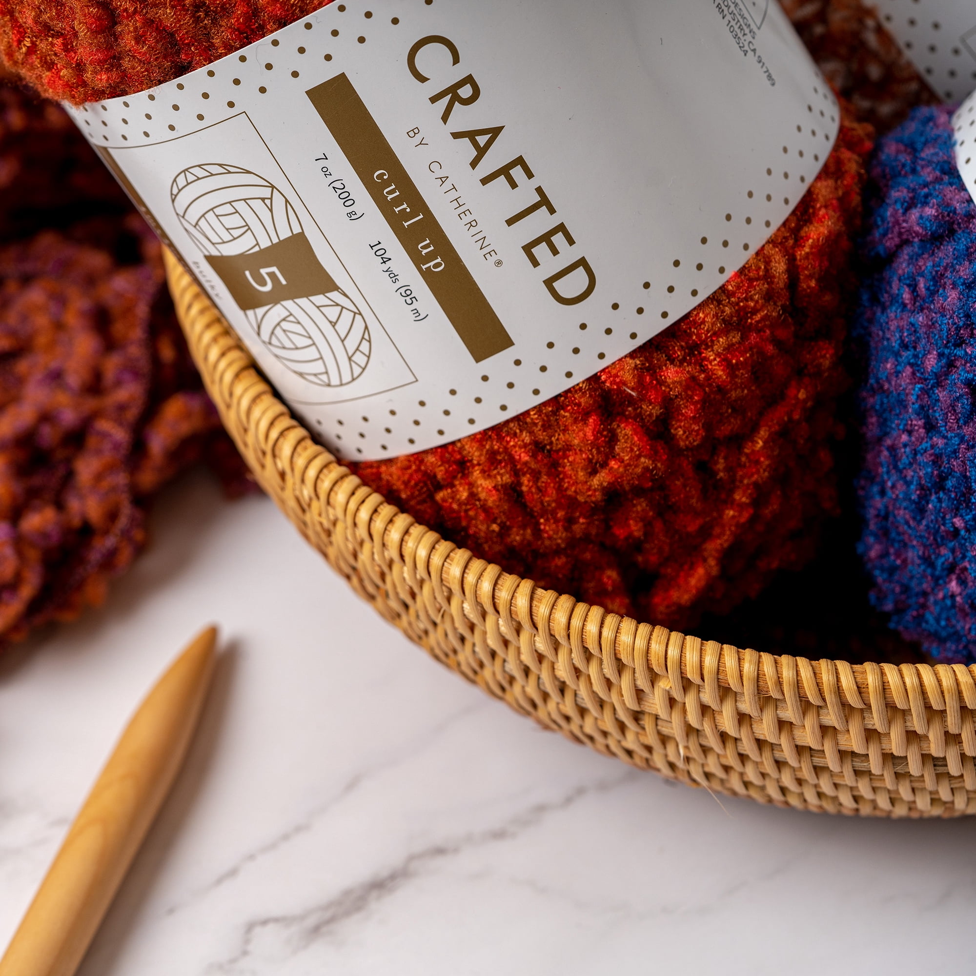 Crafted by Catherine Blueberry Curl Up Super Bulky Yarn, 104 yards, 7oz/200g (2 Pack)