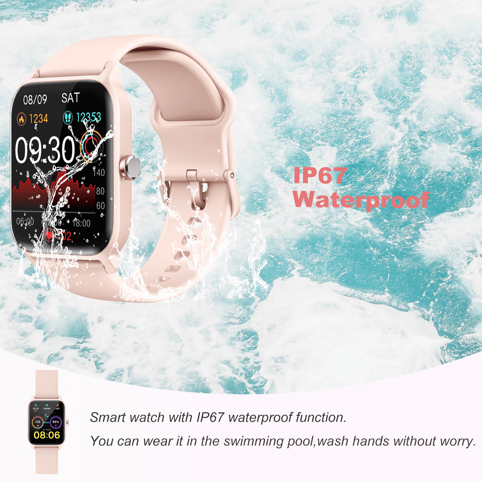 VOPOCO Smart Watch for Women (Call Receive/Dial) 1.85" HD Touch Screen Smartwatch with Multiple Sports Modes for iPhone Android Phone