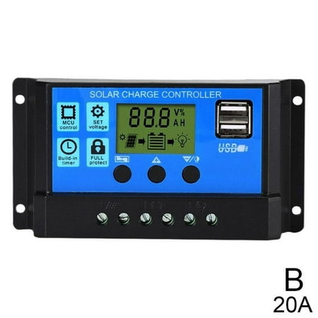 

Solar Panel LCD Regulator Charge Controller Battery 12V 10/20/30 A Dual 24V S3W9