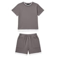 thumbnail image 2 of Boys Summer Outfit Short Sleeve Looes Top and Elastic Waist Shorts with Pockets Boys Beach Outfit Boys Two Piece Set Size 3-13 Years, 2 of 4