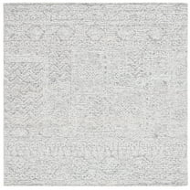 SAFAVIEH Ebony Adeline Modern Area Rug, Grey/Ivory, 6' x 6' Square