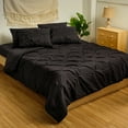 thumbnail image 5 of Dawn 7-Piece Bed-in-a-Bag Comforter Set in Kiss Pleat Black, Queen Size, Soft, Durable and Easy Care, 5 of 6