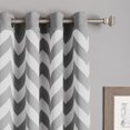 thumbnail image 3 of Quality Home Chevron Room Darkening Curtains - Stainless Steel Nickel Grommet - Grey - 52" x 84" (Set of 2 Panels), 3 of 3