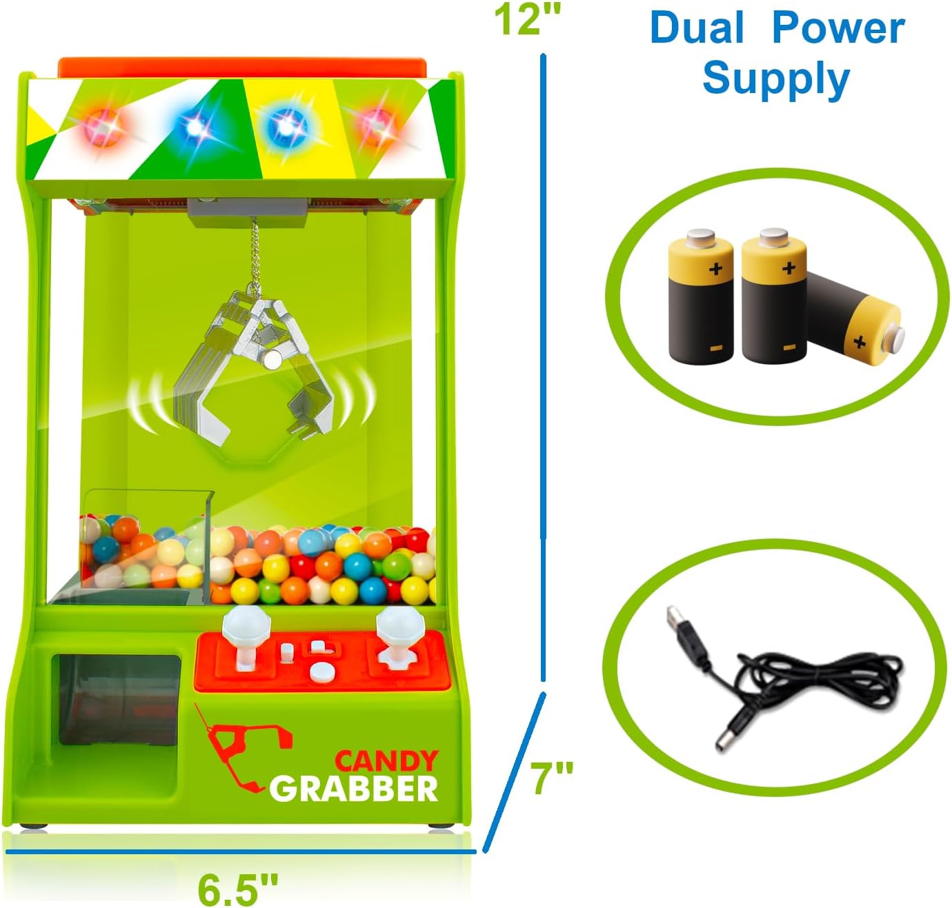 POCO DIVO Claw Machine Arcade Grabber Arcade Crane Toy with Lights and Music