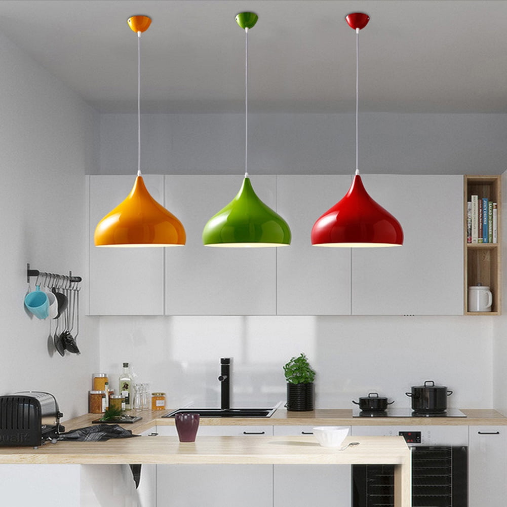 Colorful Ceiling Pendant Light Fixture, Modern Farmhouse Hanging Lamp, Minimalism Metal Pendant Lighting, Creative Chandelier for Over Kitchen Sink Island Dining Room Entryway