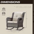 thumbnail image 4 of MeetLeisure 9 Pieces Outdoor Furniture Patio Furniture Set with One 3-Seat Sofa, Four Swivel Rocking Chairs,Two Rocking Chairs,Two Side Tables, Beige, 4 of 15