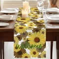 thumbnail image 3 of Table Runners 72 Inches Long Dress Scarves, Spring Flowers Farmhouse Kitchen/Dining Table Runner, Coffee Tablerunners, Farmhouse Botanical Brown Yellow Daisy 14x72 Inch, 3 of 9