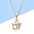 thumbnail image 2 of MasteelfCA Collier Femme Incrusté de Diamants Forme Dauphin Cœur Zincon Percé Délicat Ajouré (Doré), 2 of 7