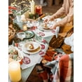 thumbnail image 3 of Christmas Red Placemats Set of 1 Green Balls Poinsettia Flowers Berry Snowflake Heat Insulation Washable Place Mats, Rustic Non-Slip Table Mats for Dining Table Party Kitchen Decor,13x19 Inch, 3 of 4
