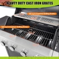 thumbnail image 3 of 4 Burner Stainless Steel Gas Grill with Side Burner, 46,500 BTU Barbecue Propane Grill for Outdoor Patio Garden Camping, Black&Silver, 3 of 10