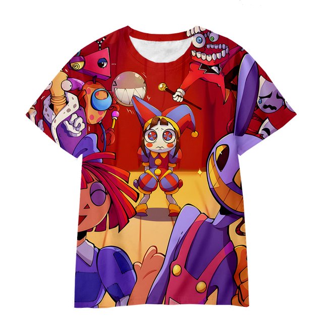 Magic Numbers Circus Short Sleeve, Cartoon Animation 3D Printing Breathable Loose T-shirt-Youyoupin
