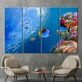 thumbnail image 3 of Fish Canvas Art, Underwater Fish Art, Seascape Printed, Tropical Fish Wall Decor, Blue Art, Ocean Poster, Ocean Landscape Poster, Canvas Wall Decor - 4P-Gallery Wrapped, 3 of 9