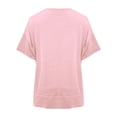 thumbnail image 4 of Timegard Summer Top for Women Round Neck Short Sleeve Oversized Loose Solid Color Casual Tee Blouse, 4 of 8