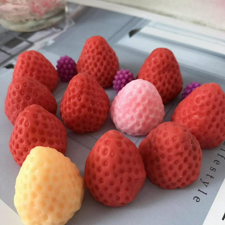 PRAETER 3d Strawberry Silicone Mold - Strawberry Mold For Fondant Chocolate  Colored Candy Composite Clay Crayon 