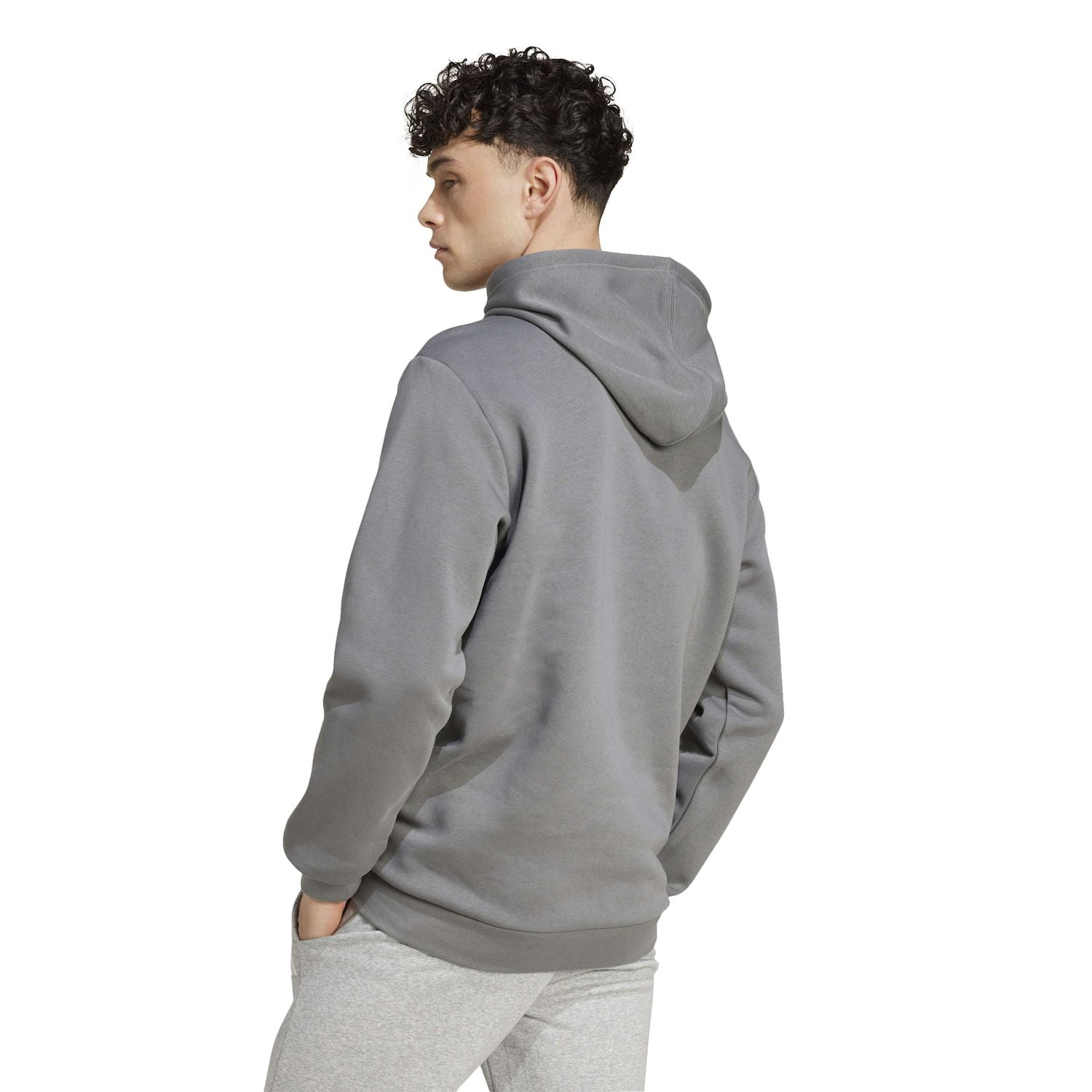 Men's adidas Essential Big Logo Fleece Hoodie Color: Grey Four Size: XXL