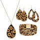 thumbnail image 4 of Collar con borlas de leopardo y pelo de caballo con trébol de cuatro hojas, pendientes largos de moda, collar de traje, cadena de suéter para mujer, 4 of 6