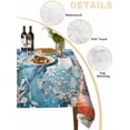 thumbnail image 2 of Blue Coastal Crab Table Cloth, Summer Beach Starfish Botanical Waterproof Tablecloth for Square Tables, Reusable Washable Fabric Table Cover for Restaurant Kitchen Dining Tables 54"x54", 2 of 6