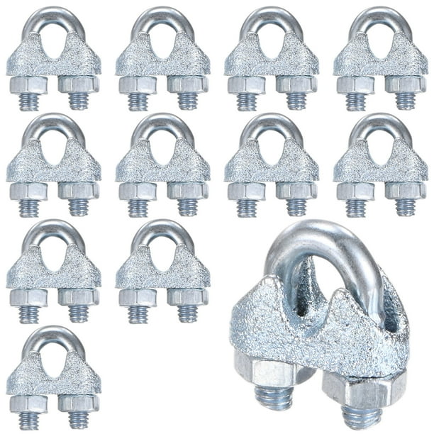 Uxcell 12-Pack Abrazaderas de Cable, Clip de Cable de Acero al Carbono M3, Sujetador de Silla de Perno en U