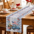 thumbnail image 5 of Independence Day Table Runner 72 Inches, Blue Truck USA Flag Floral Wooden Bed Runner Dresser Scarves Tabletop for Indoor Outdoor Parties/Ceremony/Banquet, 18" x 72", 5 of 9
