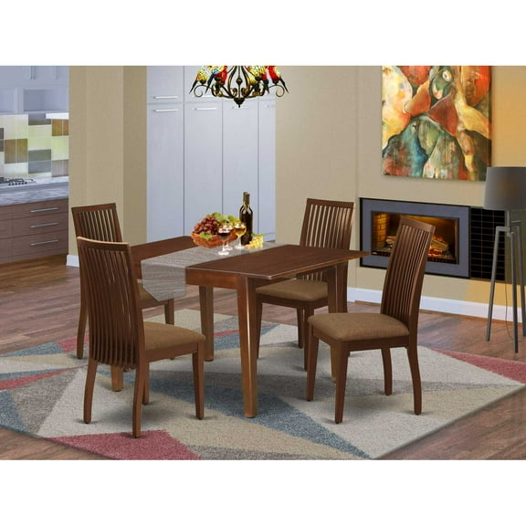 East West Furniture Dining Room Set Mahogany, MLIP5-MAH-C