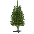 thumbnail image 3 of Nearly Natural 3'Slim Green Mountain Pine Artificial Christmas Tree Prelit 50 Clear LED Lights, 3 of 8